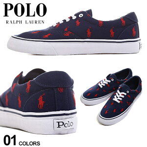 ポロ ラルフローレン POLO RALPH LAUREN ロゴ 総柄 キャンバス ローカット スニーカー ブランド メンズ デッキシューズ 靴 RL816839230001 SALE_4_a