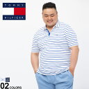 大きいサイズ メンズ TOMMY HILFIGER (トミーヒルフィガー) 綿100％ 細ボーダー 半袖 ポロシャツ ポロシャツ シャツ 半袖 春 夏 ポロ コットン ベーシック 78E7180D22