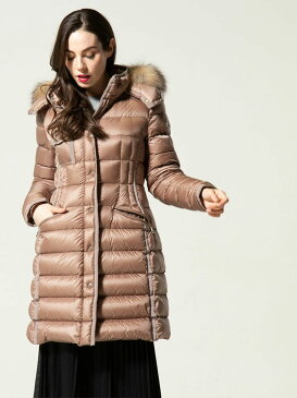 モンクレール レディース MONCLER ダウンコート ファーフード ロング丈 ダウンジャケット HERMIFUR エルミファー cacao ブランド アウター ベージュ MCLHERMIFUR0 2021AW