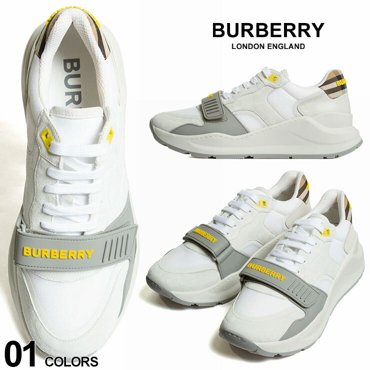 バーバリー メンズ BURBERRY スエード ヴィンテージチェック ロゴ ベルト レザー スニーカー ブランド ローカット BB8037258