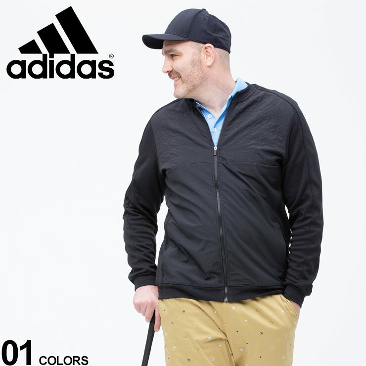 大きいサイズ メンズ adidas (アディダス) 切り替え フルジップ ジャケット GO TO QUILTED FZ JACKET BLACK ジャケット ブルゾン ゴルフ スポーツ トレーニング シンプル GU5122