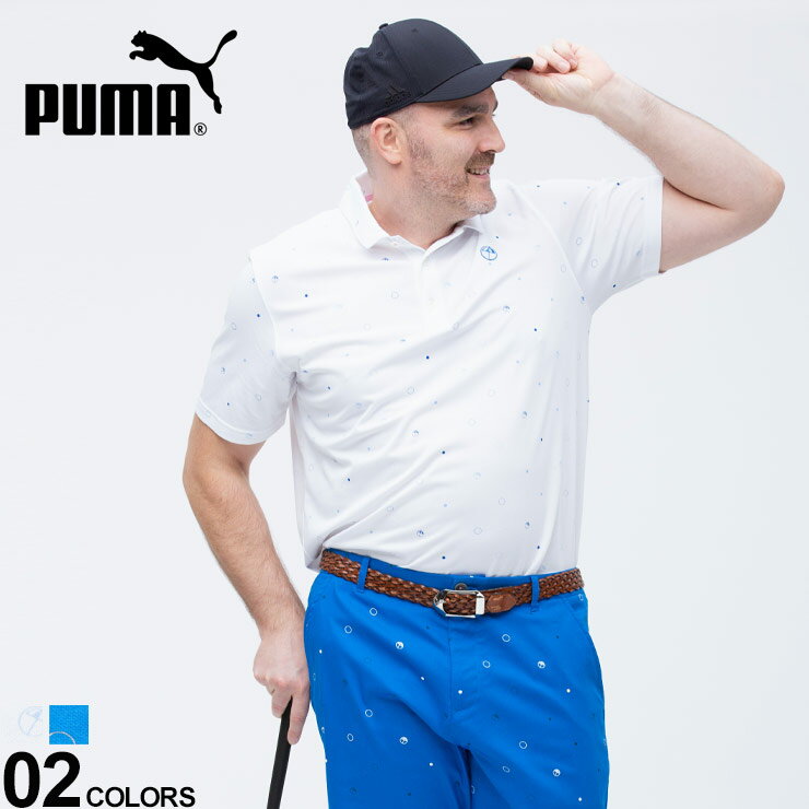 大きいサイズ メンズ PUMA (プーマ) アンブレラ総柄 半袖 ゴルフ ポロシャツ LEGACY PRINT POLO ポロシャツ シャツ 半袖 春 夏 ポロ スポーツ プリント 597303