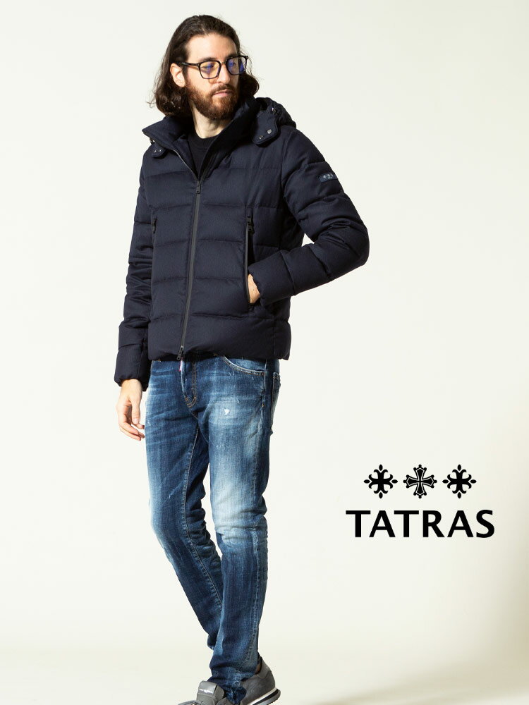 タトラス メンズ TATRAS フード ウール ダウンジャケット AGORDO NAVY ブランド アウター ブルゾン ダウン パーカー TRMTKE21A4148