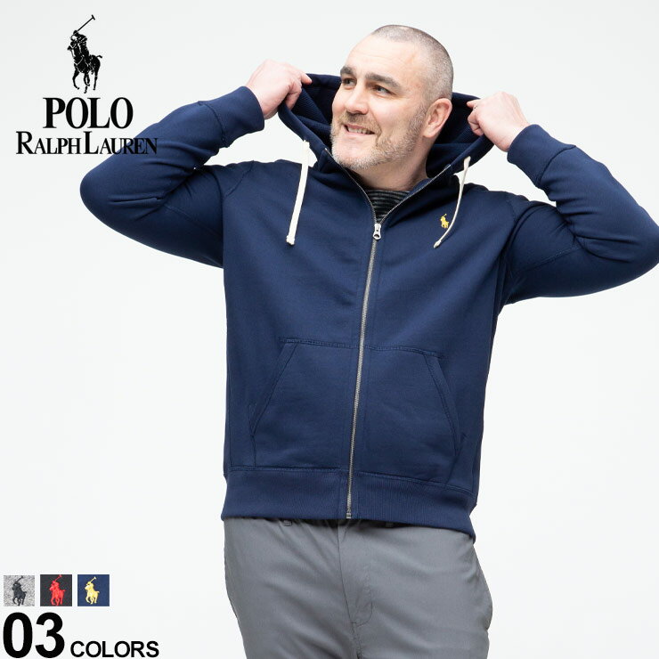 大きいサイズ メンズ POLO RALPH LAUREN (ポロ ラルフローレン) 裏起毛 ワンポイント フルジップ パーカー パーカー ジップパーカー フード 起毛 秋 冬 ベーシック 710548546ED22