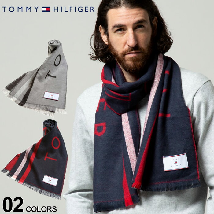 Tommy Hilfiger トミーヒルフィガー ロゴ ライン マフラー ブランド メンズ 小物 マフラー TMTH100081