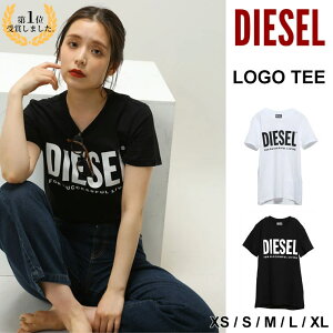 【限定クーポン配信中】 ディーゼル レディース Tシャツ DIESEL ロゴ プリント ロゴT プリントT 半袖 ブランド トップス カットソー 大きいサイズ 白 黒 コットン DSLA046850AAXJ SALE_8_a