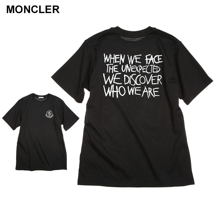 【クーポン利用で3,000円OFF】 モンクレール レディース Tシャツ MONCLER バックプリント ロゴ クルーネック 半袖 ブランド トップス コットン 黒 白 S M L LL 1XL 大きいサイズ かわいい MCL8C00010829FB SALE_8_a