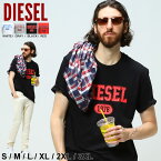 ディーゼル メンズ Tシャツ 半袖 DIESEL ロゴT フロント プリント ブランド トップス カレッジロゴ 白 黒 グレー 赤 大きいサイズ 春 夏 カットソー コットン DSA038240GRAI SALE_1_a