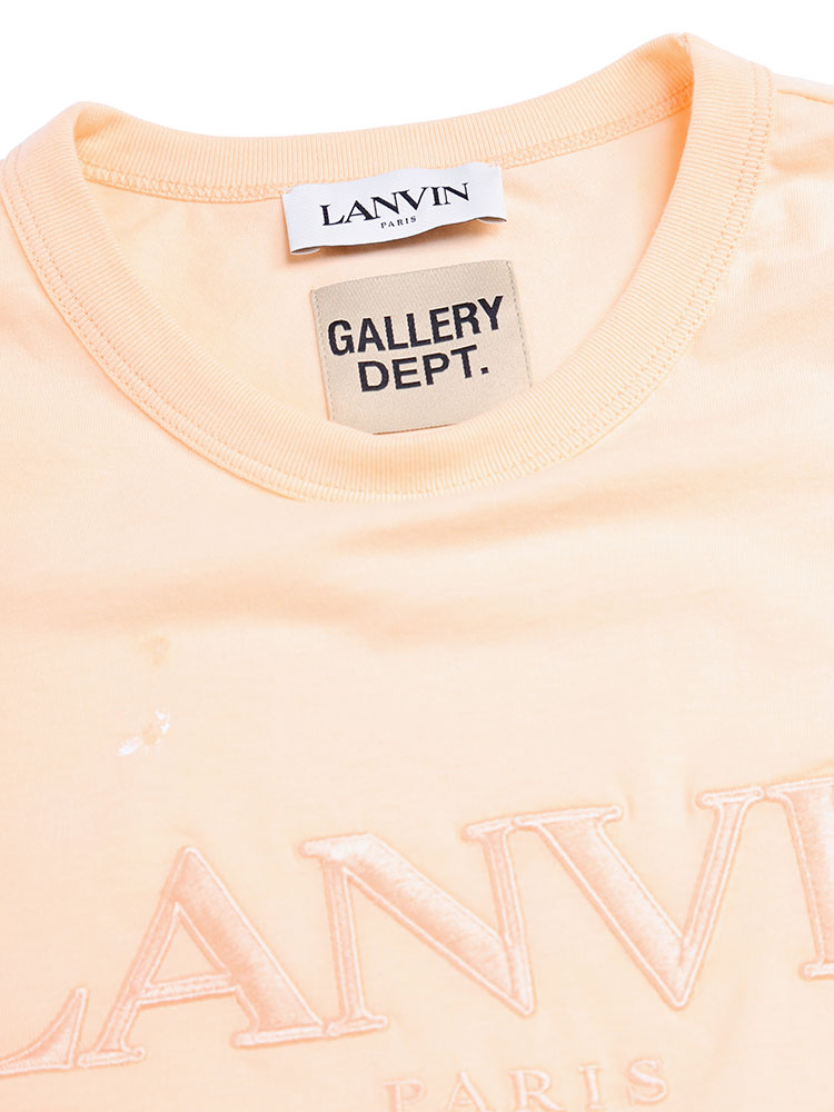 ランバン x ギャラリーデプト Tシャツ 半袖 メンズ Lanvin x GALLERY DEPT. ペイント 刺繍 クルーネック ブランド 男性 トップス シャツ ピンク 大きいサイズ LNTSG007J007P22