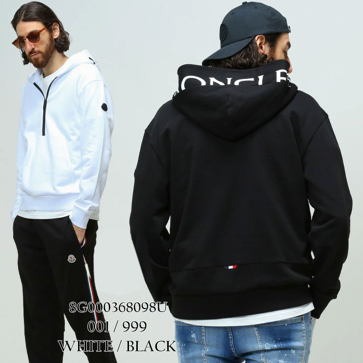 モンクレール パーカー メンズ MONCLER ブランド ロゴ トップス プルオーバー 長袖 スウェット フーディ— フード 袖 ワッペン ハーフジップ MC8G000368098Uのサムネイル