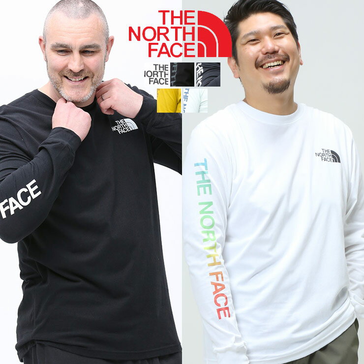 大きいサイズ メンズ THE NORTH FACE (ザ ノースフェイス) 綿100％ アームプリント クルーネック 長袖 Tシャツ シャツ 長袖 プリント コットン ロンT シンプル アウトドア NF0A471KD22