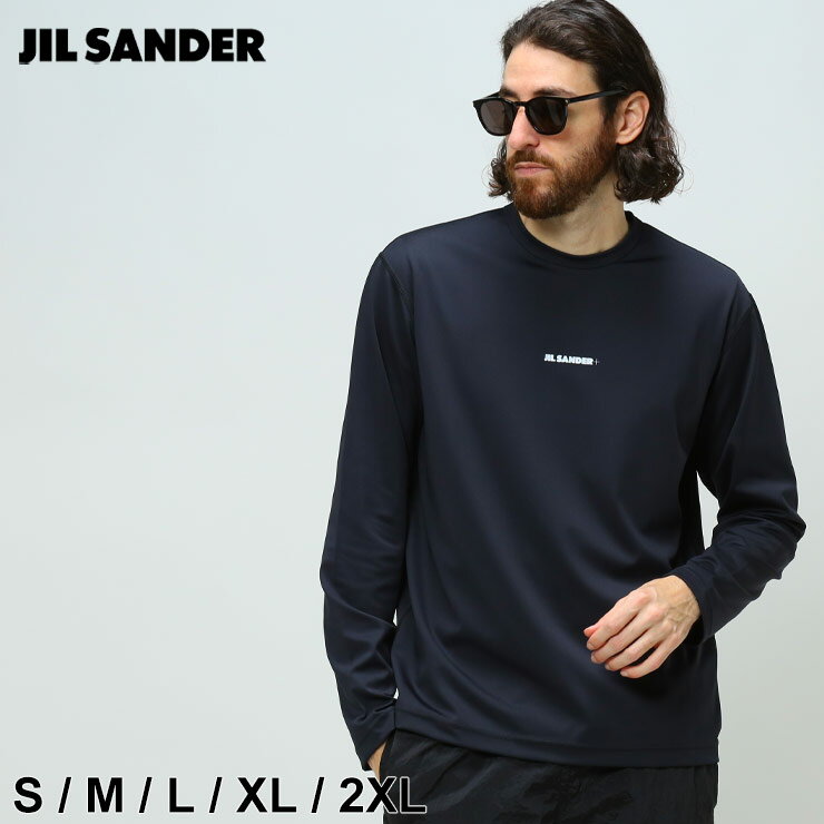 ジルサンダー Tシャツ 長袖 メンズ JILSANDERブランド ロンT ミニ ロゴ ラッシュガード クルーネック トップス スポーツ 黒 クロ ブラック 大きいサイズ JL783505458208 SALE_1_b