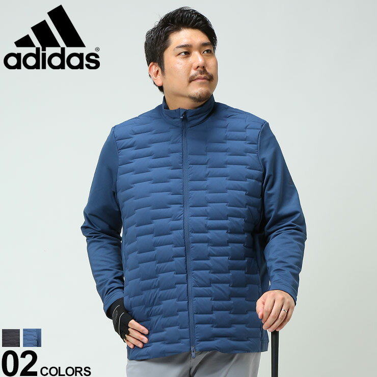 【クーポン利用で3,000円OFF】 大きいサイズ メンズ adidas (アディダス) ハイブリッド フルジップ ゴルフ ダウンジャケット FROST GUARD JACKET ジャケット ブルゾン ダウン H50986