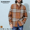 バーバリー バーバリー メンズ シャツ 長袖 BURBERRY ブランド トップス 長袖シャツ カジュアルシャツ チェックシャツ チェック ボタンダウン TREHARRIS コットン 綿100％ 大きいサイズ BB8055742 アウトレット