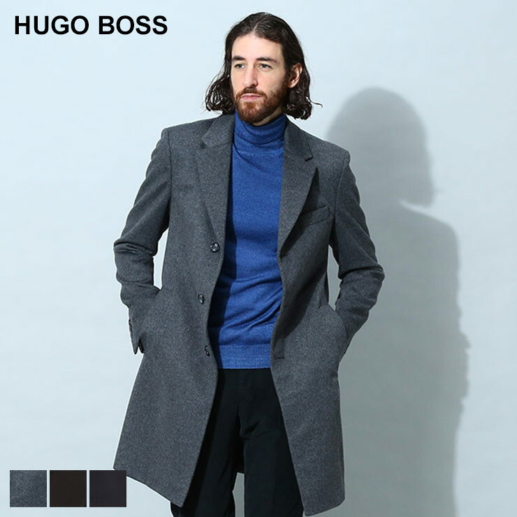 クーポン利用でさらに5000円OFF ヒューゴボス メンズ コート HUGO BOSS ブランド チェスターコート アウター シングル ビジネス フォーマル カシミヤ混 ウール 定番 大きいサイズ HBHHYDE10244030