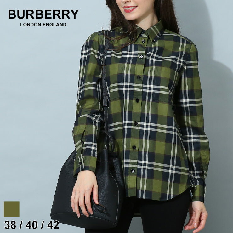 バーバリー レディース シャツ BURBERRY ブランド 長袖シャツ トップス チェックシャツ チェック ボタンダウン コットン 綿100％ BBL8056858 sale_8_a