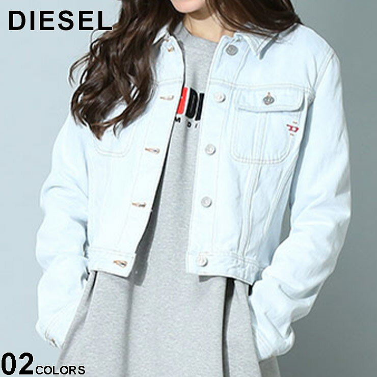 ディーゼル レディース デニム DIESEL ブランド Gジャン デニムジャケット アウター ジャケット ブルゾン ショート丈 クロップド丈 De-Slimmy Trucker Jacket スリムフィット コットン 綿 大きいサイズ 黒 ブルー DSLA04906 SALE_8_a