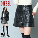 ディーゼル レディース スカート DIESEL ブランド ミニスカート ボトムス レザースカート Aライン O-Ambra-A フェイクレザー レギュラーフィット 大きいサイズ セットアップ 対応 黒 ブラック DSLA06190 SALE_8_a