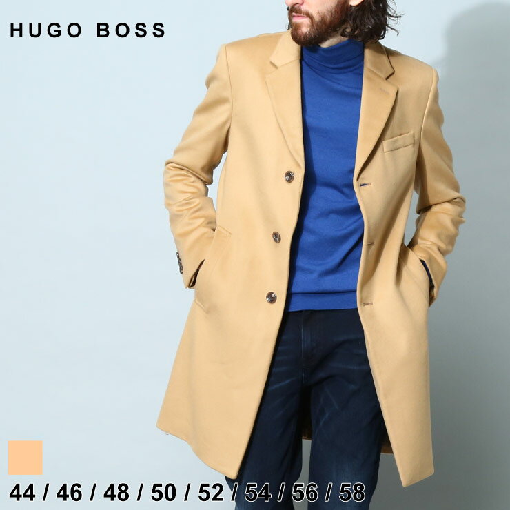 ヒューゴ・ボス チェスターコート メンズ ヒューゴボス メンズ コート HUGO BOSS ブランド チェスターコート アウター シングル ビジネス フォーマル ウール 羊毛 カシミヤ混 大きいサイズ HBHHYDE10244030