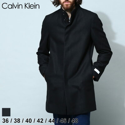 カルバンクライン メンズ コート Calvin Klein ブランド アウター フルジップ スタンド SLIM FIT ビジネス フォーマル 無地 シンプル ウール混 大きいサイズ CKMAYDEN7AHX