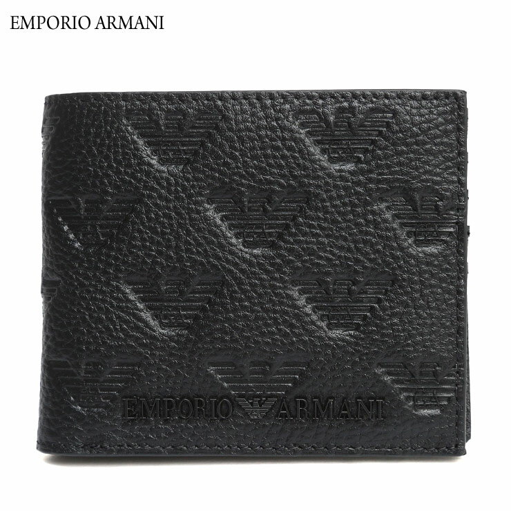 アルマーニ 財布（メンズ） エンポリオアルマーニ メンズ 財布 EMPORIO ARMANI ブランド ウォレット 折り財布 二つ折り財布 エンボスマーク レザー プレゼント ギフト EAYEM122Y142V SALE_5_b