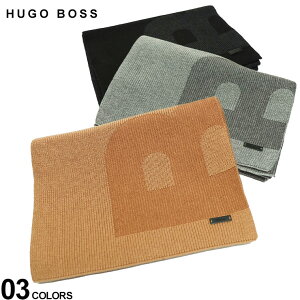 ヒューゴボス メンズ マフラー HUGO BOSS ブランド ストール ロゴ 小物 防寒 コットン 綿 ウール ユニセックス レディース プレゼント ギフト HB50475944