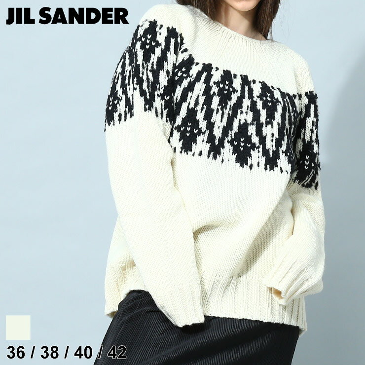 楽天ゼンオンライン楽天市場店ジルサンダー レディース ニット JIL SANDER ブランド トップス セーター ジャガード プルオーバー プルオーバー リラックスフィット ウール アルパカ JLLGP0009J14517