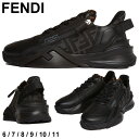 フェンディ メンズ スニーカー FENDI ブランド シューズ 靴 FF ロゴ FENDI FLOW F1DV5 レザー カーフレザー 黒 クロ ブラック 大きいサイズ FD7E1392AJZH SALE_4_a SALE_4_a