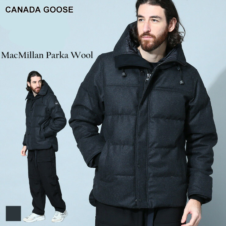 カナダグース メンズ ダウン CANADA GOOSE ブランド ダウンジャケット アウター ジャケット ブルゾン ウール フルジップ MacMillan Parka Wool マクミラン パーカ ウール 大きいサイズ 黒 ブラック CG3804M1