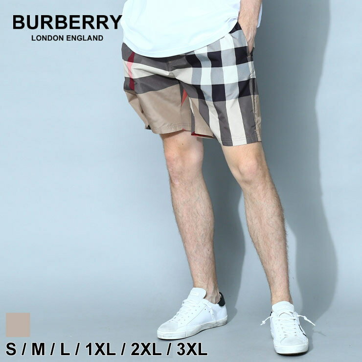 バーバリー メンズ ショートパンツ BURBERRY ブランド ショーツ ボトムス 水着 スイムショーツ スイムパンツ エグザジェレイティッドチェック ドローコード BB8017294