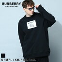 バーバリー トップス メンズ バーバリー BURBERRY トレーナー スウェット メンズ スウェットシャツ プロ―サムラベル コットン ブランド トップス 長袖 大きいサイズあり 黒 ブラック BB8064402 SALE_1_e SALE_1_e