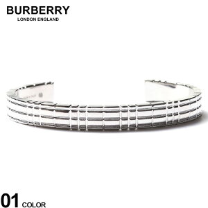 バーバリー BURBERRY チェックエングレイブ パラジウムプレート カフ メンズ ブレスレット バングル ブランド アクセサリー BB8064166 SALE_6_f