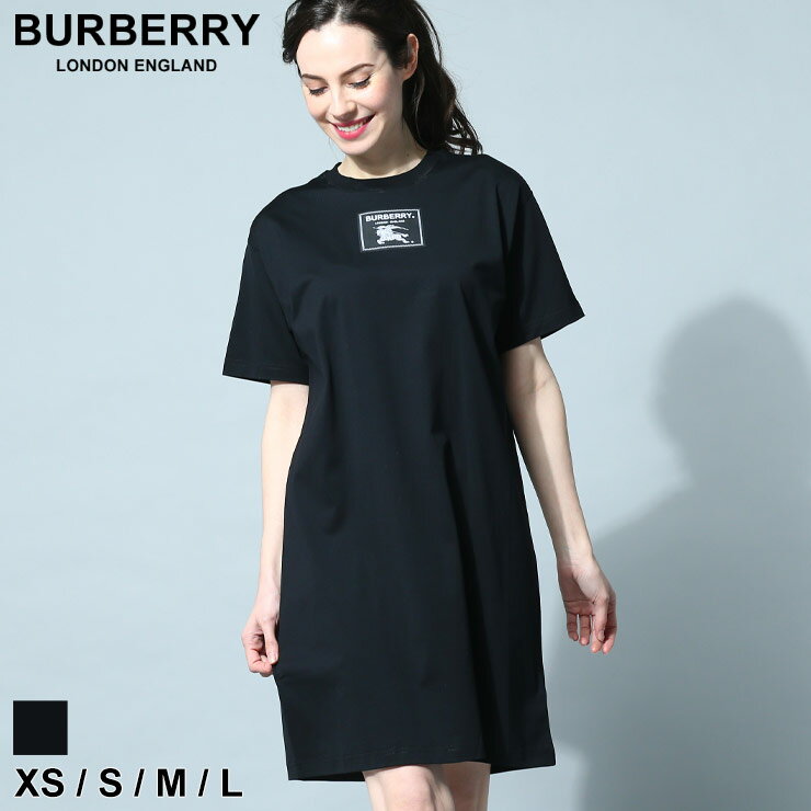 バーバリー Tシャツ 半袖 BURBERRY ワンピース Tシャツドレス レディース プローサムラベル クロ 黒 コットン ブランド トップス 大きいサイズあり BBL8065020 sale_8_a