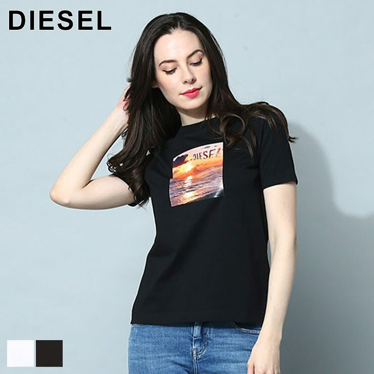 楽天ゼンオンライン楽天市場店ディーゼル Tシャツ 半袖 DIESEL レディース カットソー プリント クルーネック クロ 黒 シロ 白 ブランド トップス シャツ 大きいサイズ DSLA106440CATM SALE_8_a