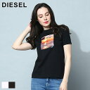 ディーゼル Tシャツ 半袖 DIESEL レディース カットソー プリント クルーネック クロ 黒 シロ 白 ブランド トップス シャツ 大きいサイズ DSLA...