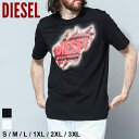 ディーゼル DIESEL Tシャツ 半袖 メンズ カットソー ロゴ クルーネック クロ 黒 シロ 白 ブランド トップス シャツ 大きいサイズあり DSA097540AAXJ アウトレット