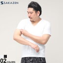 大きいサイズ メンズ SAKAZEN (サカゼン) ヒヤテック 接触冷感 ドライ Vネック 半袖 Tシャツ アンダーシャツ インナー Tシャツ BT363446H