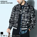 ヴェルサーチ VERSACE JEANS COUTURE アウター ライトアウター ジャケット メンズ ベルサーチ メッシュ ドゥードゥル ロゴ 総柄 フルジップ ブランド プリント 大きいサイズあり クロ 黒 VC74GAI330JS165 SALE_2_a