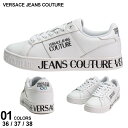 ヴェルサーチェ ジーンズ クチュール VERSACE JEANS COUTURE ヴェルサーチ ベルサーチ レザー ロゴプリント ローカットスニーカー ブランド レディース シューズ 靴 スニーカー ローカット 白 シロ 大きいサイズあり VCL74VA3SKB SALE_8_a