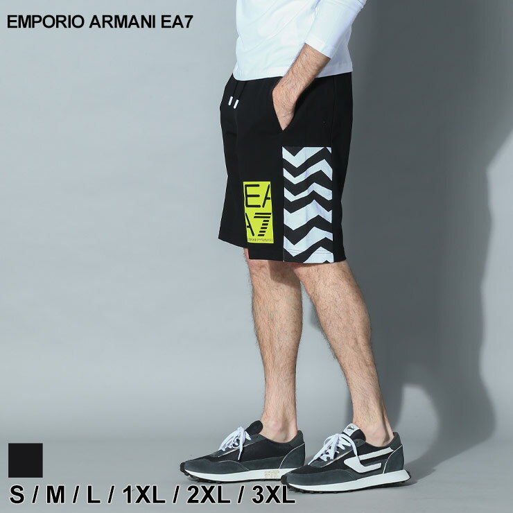 エンポリオ アルマーニ EMPORIO ARMANI EA7 イーエーセブン スウェット ショートパンツ ハーフパンツ ブランド メンズ プリント ロゴプリント ボトムス パンツ ショーツ 春 夏 黒 クロ 大きいサイズあり EA73RPS62PJ05Z