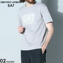 エンポリオ・アルマーニ エンポリオ アルマーニ EMPORIO ARMANI EA7 半袖 Tシャツ ロゴT プリントT カットソー プリント ブランド メンズ トップス シャツ 黒 クロ グレー 大きいサイズあり バックプリント EA73RPT01PJ02Z