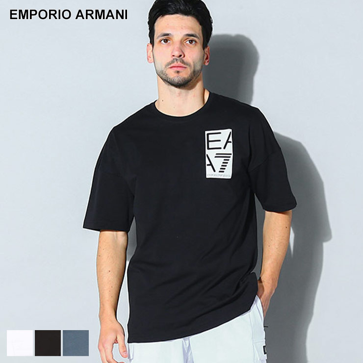 アルマーニ Tシャツ エンポリオアルマーニ EMPORIO ARMANI EA7 カットソー 半袖 メンズ ロゴ プリント クルーネック ブランド トップス シャツ リラックスフィット 大きいサイズ EA73RPT54PJ7CZ SALE_1_a