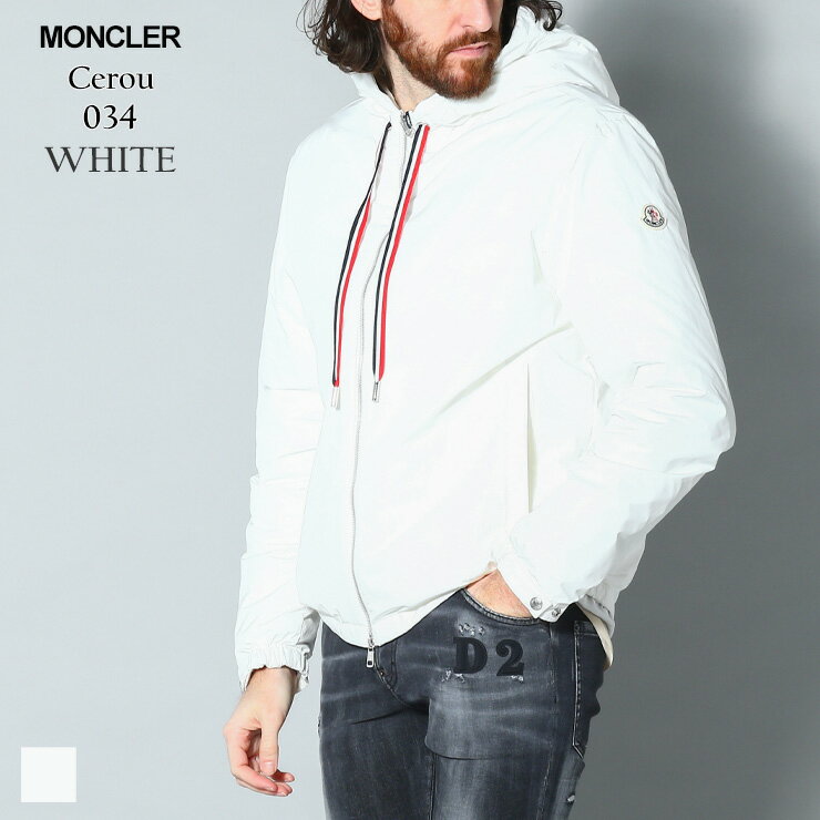 モンクレール モンクレール MONCLER ダウンジャケット Cerou ナイロン ライトアウター ブルゾン ジャケット ダウン 薄手 ブランド ショート メンズ 白 シロ 大きいサイズあり MCCEROU3