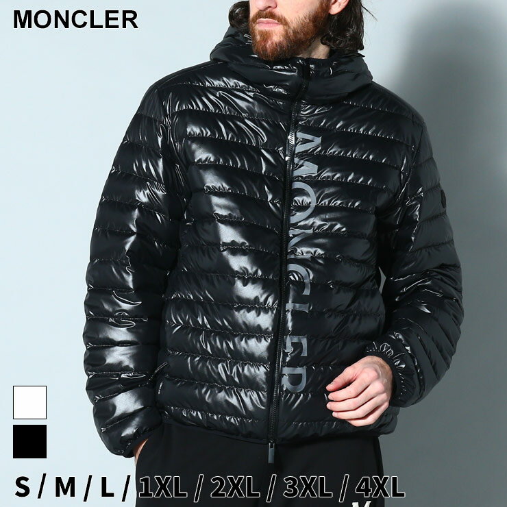 モンクレール モンクレール MONCLER ダウンジャケット Lauzet ローゼ ハーフロゴ リップストップ ショート ブランド メンズ 白 シロ 黒 クロ レギュラーフィット 大きいサイズあり MCLAUZET3