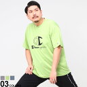 大きいサイズ メンズ Champion (チャンピオン) 速乾 防臭 UVカット ロゴプリント クルーネック 半袖 Tシャツ Tシャツ 半袖 スポーツ 春 夏 C3XS307L