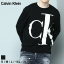 カルバンクライン Calvin Klein ニット セーター プルオーバー クルーネック コットン トップス BIGロゴ ブランド メンズ 黒 クロ 大きいサイズあり CK40LM301 2024_vt