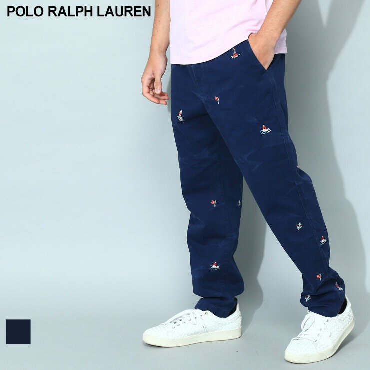 ポロ ラルフローレン パンツ POLO RALPH LAUREN ボトムス メンズ 綿100％ 総柄 カジュアルパンツ 紺 ネービー ブランド ロングパンツ RL710900061
