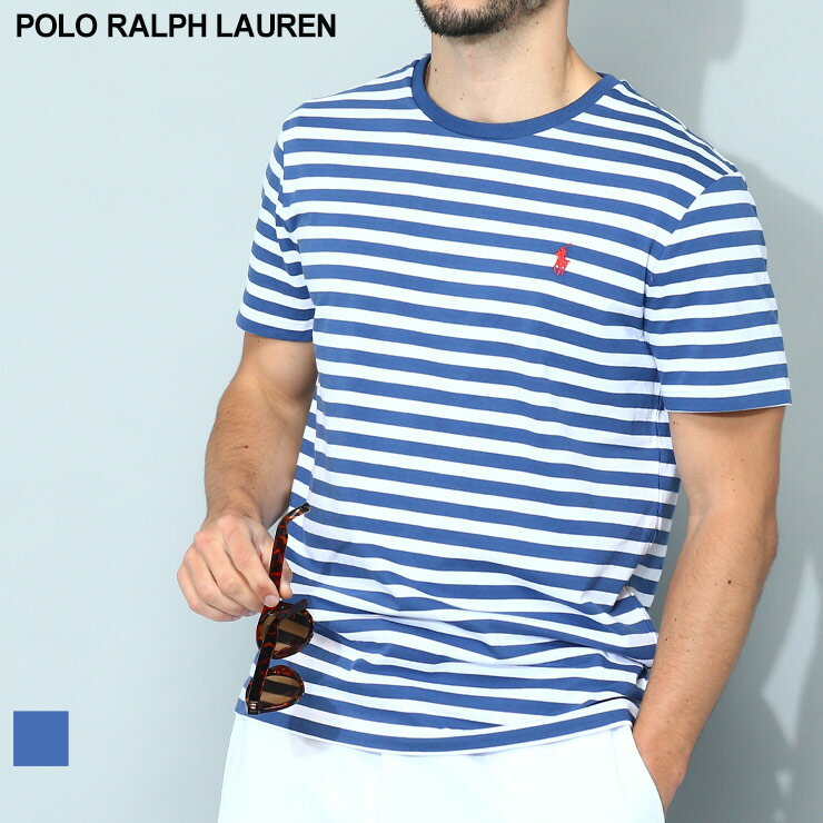 ポロ ラルフローレン Tシャツ POLO RALPH LAUREN カットソー メンズ 半袖 ボーダー ポニー 刺繍 クルーネック 紺 ネービー ブランド トップス シャツ RL710906295