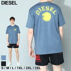 ディーゼル Tシャツ DIESEL メンズ カットソー 半袖 バックプリント クルーネック T-Just-K3 黒 クロ 青 アオ ブランド トップス コットン シャツ レギュラーフィット 大きいサイズあり DSA086870GRAI アウトレット