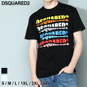 ディースクエアード Tシャツ DSQUARED2 メンズ カットソー 半袖 WAVE ロゴ プリント クルーネック 黒 クロ ブランド コットン トップス シャツ スリムフィット 大きいサイズあり D2GD1092S23009 SALE_1_a